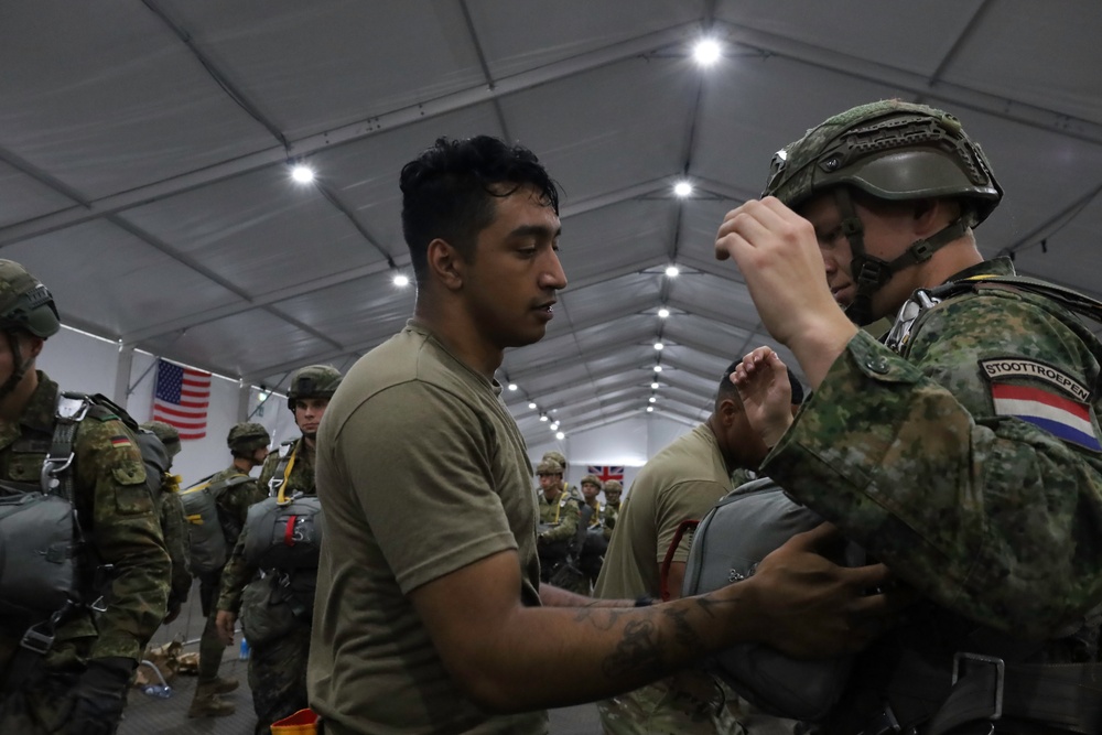 Quartermaster Rigger Ensures Allied Safety Ahead of Airborne Operations During Falcon Leap 25