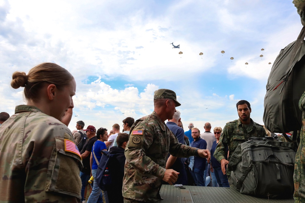 16th Sustainment Brigade Commander Supports Allied Paratroopers After Falcon Leap Jump