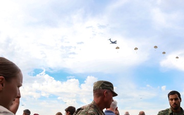 16th Sustainment Brigade Commander Supports Allied Paratroopers After Falcon Leap Jump