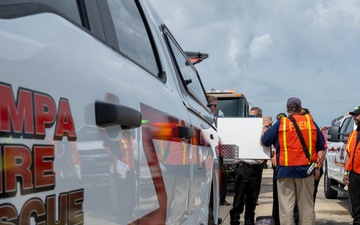 6th Air Refueling Wing safety participates in a 2025 Triennial emergency response exercise