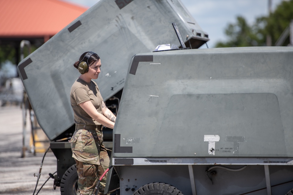 Reserve Airman inspects aerospace ground equipment