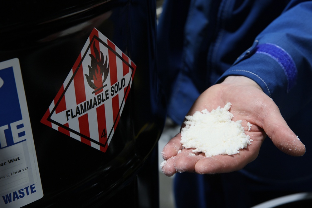 Regulated waste barrels at Radford Army Ammunition Plant.