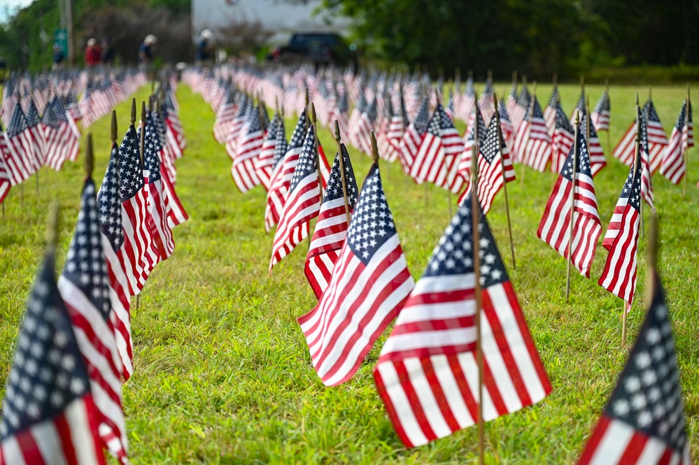 Flags For Forgotten Soldiers represent the number of veterans who die by their own hand every month.