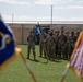 46th Chemical Company cases unit colors during inactivation ceremony on Fort Bliss
