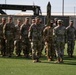 46th Chemical Company cases unit colors during inactivation ceremony on Fort Bliss