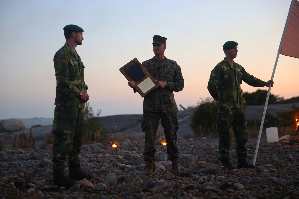 U.S. Marines join Swedish Marines at Viking Night in Korso