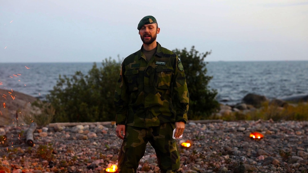 U.S. Marines join Swedish Marines at Viking Night in Korso