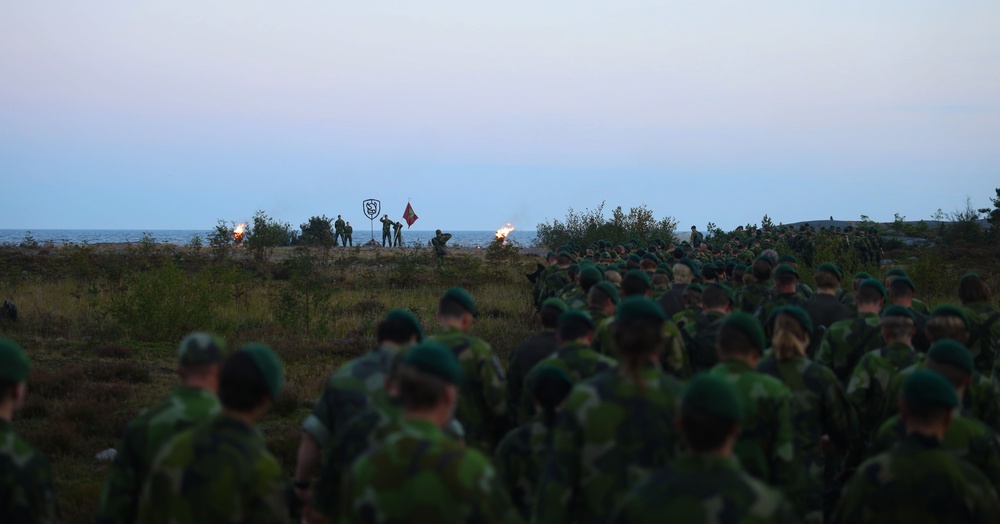 U.S. Marines join Swedish Marines at Viking Night in Korso
