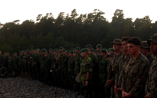 U.S. Marines join Swedish Marines at Viking Night in Korso