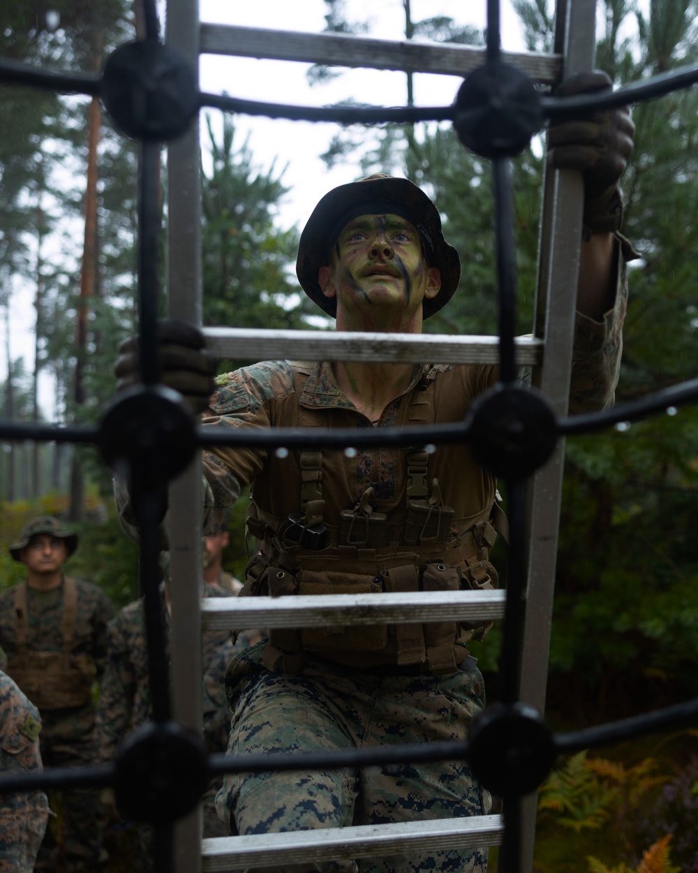 U.S. Marines take on Swedish Obstacle Course at Berga Naval Base