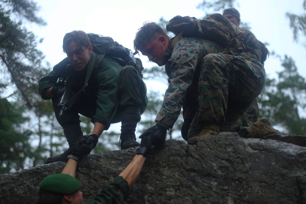 U.S. Marines take on Swedish Obstacle Course at Berga Naval Base