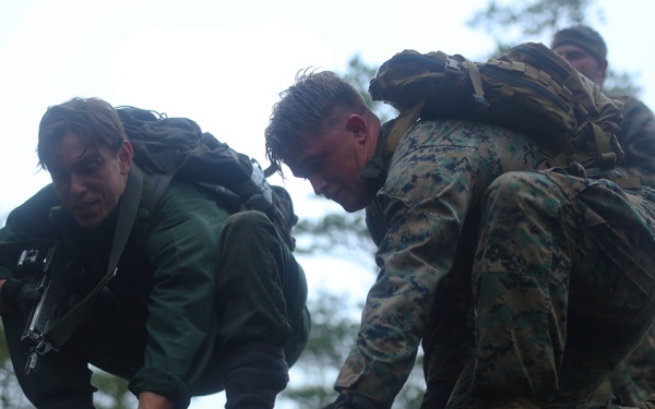 U.S. Marines take on Swedish Obstacle Course at Berga Naval Base