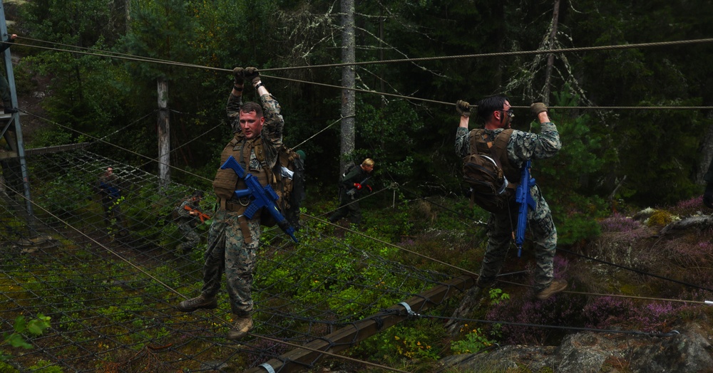 U.S. Marines take on Swedish Obstacle Course at Berga Naval Base