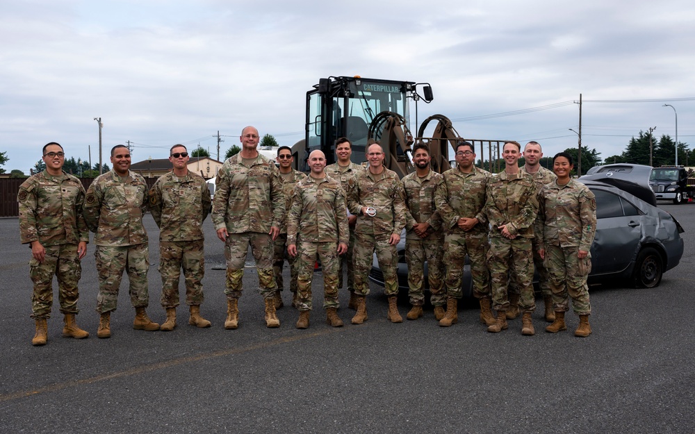 374 AW leadership attend 374 LRS vehicle rollover training