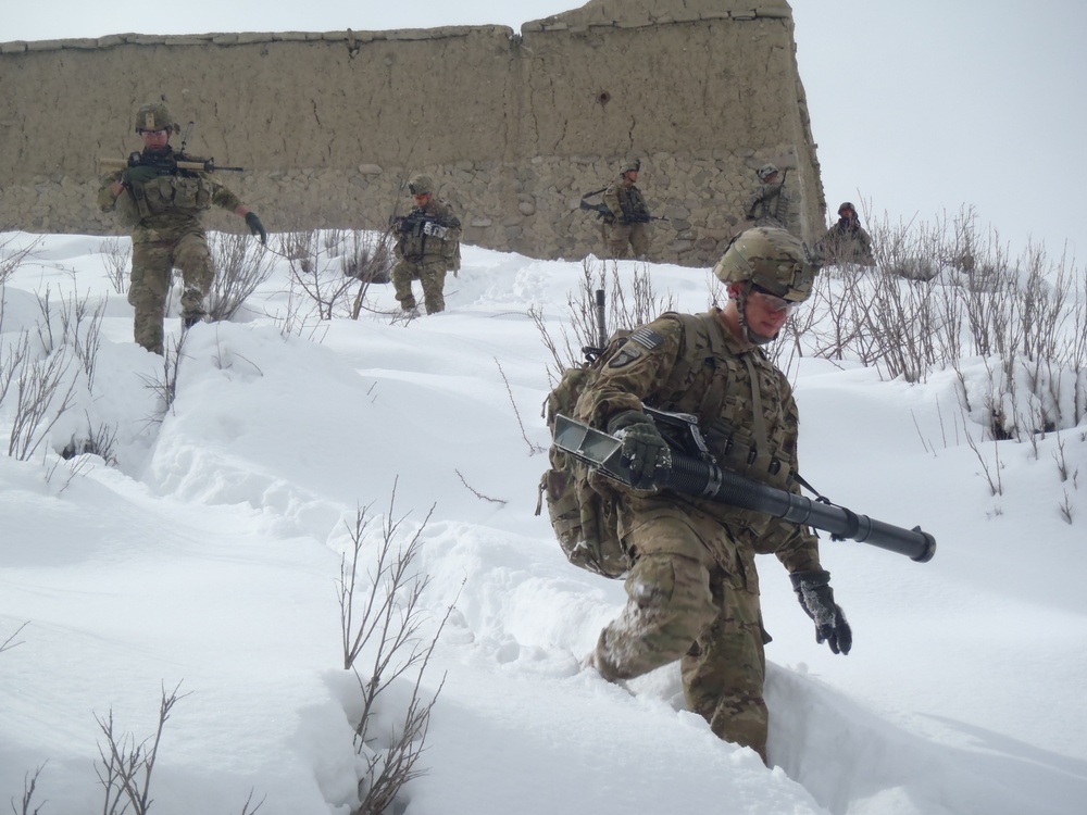 Soldiers in deep snow