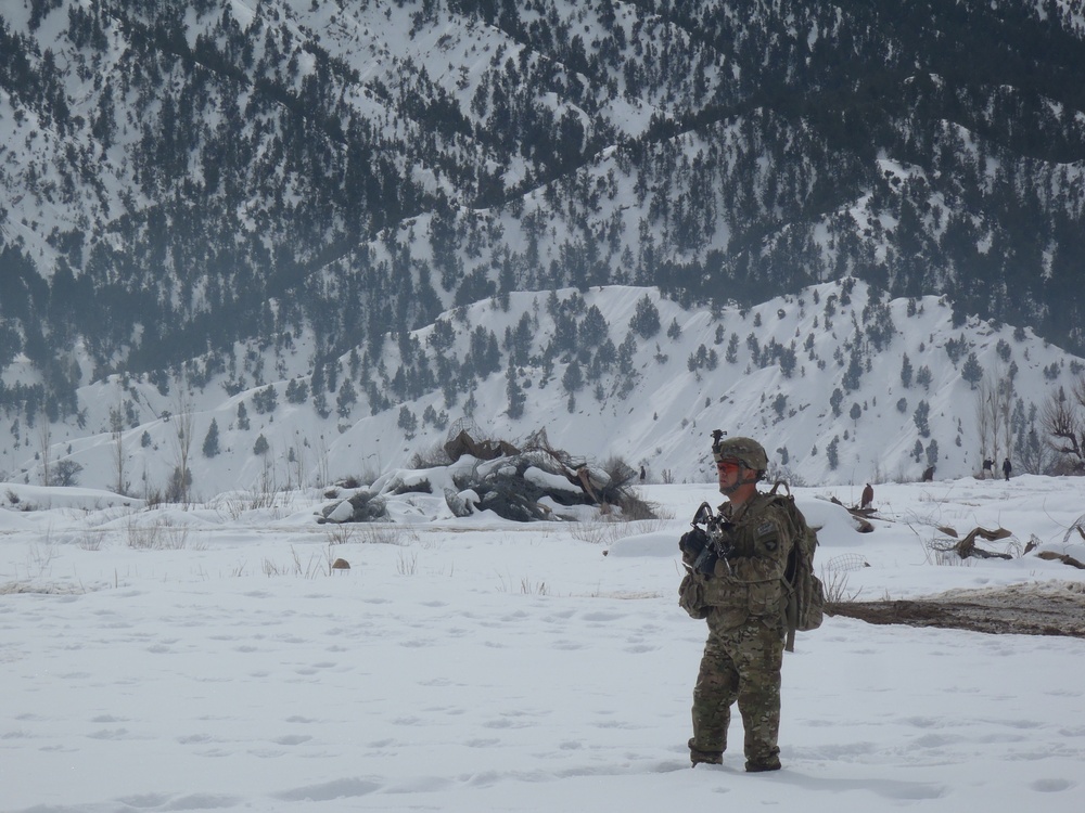 Patrolling a snow covered valley