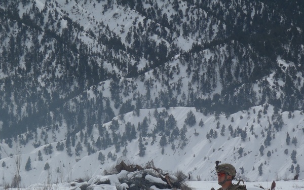 Patrolling a snow covered valley