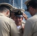 Sailors aboard the USS John Finn hold a chief petty officer pinning ceremony in the South China Sea