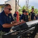 Pacific Partnership 2025 Multinational Band member Musician 2nd class Omar Machado Rios, performs for George B. Harris Elementary School students, in support of Pacific Partnership 2025, Sept. 24.