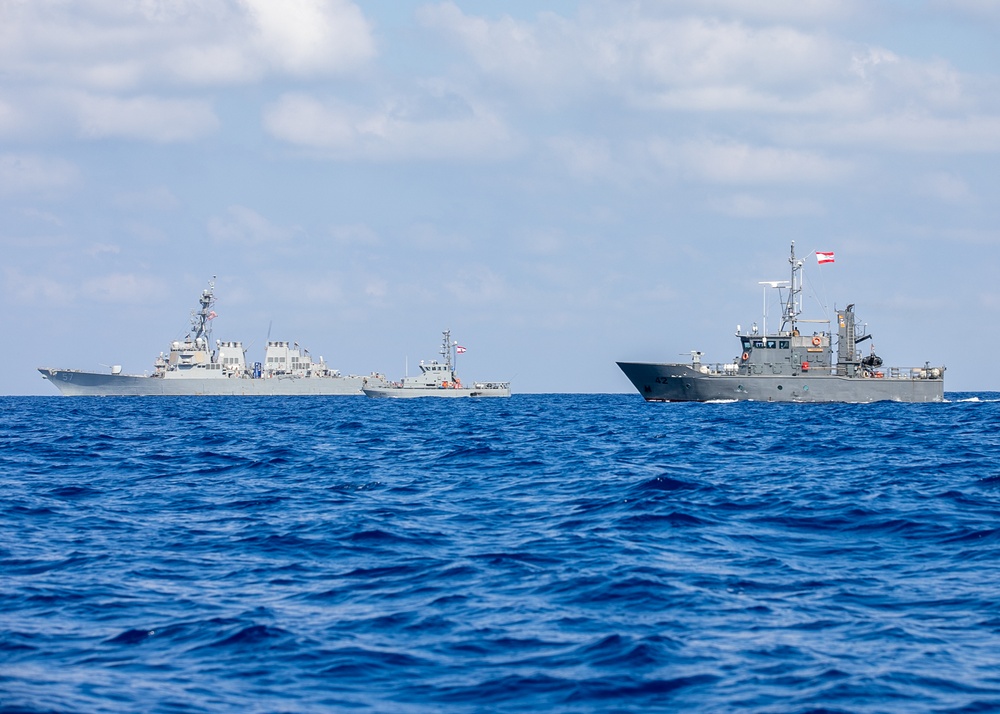 USS Mitscher (DDG 57) conducts passing exercise (PASSEX) with Lebanese Navy