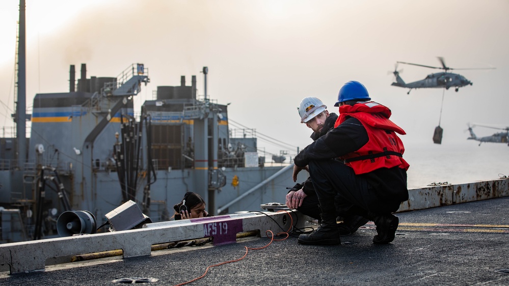 USS Gerald R. Ford (CVN 78) Sailors Adjust Telephone Line