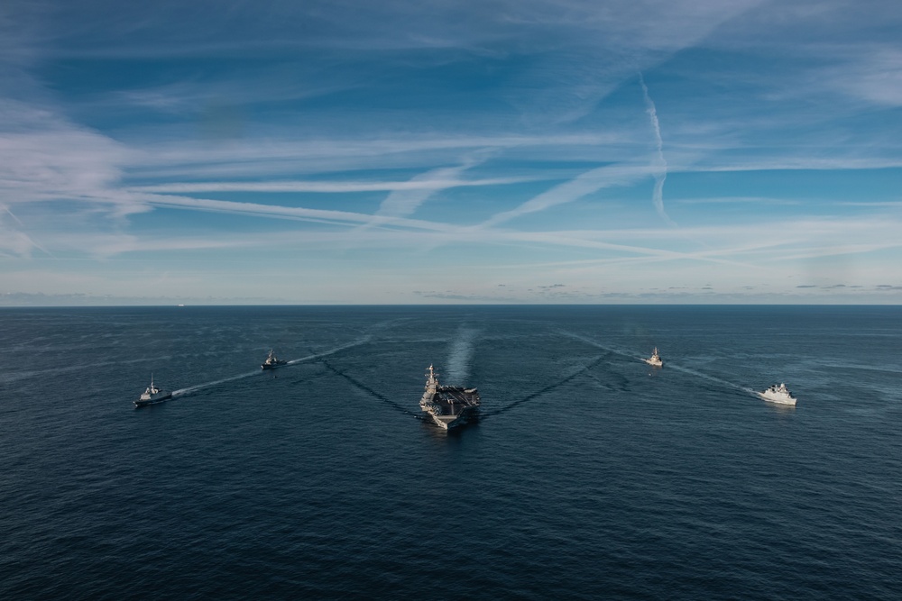 Neptune Strike 25-3 Ships Sail in Formation