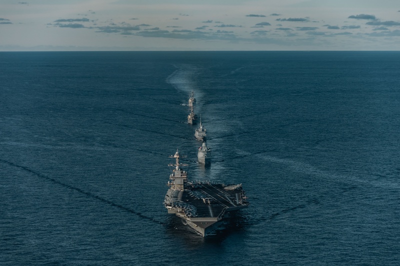 Neptune Strike 25-3 Ships Sail in Formation