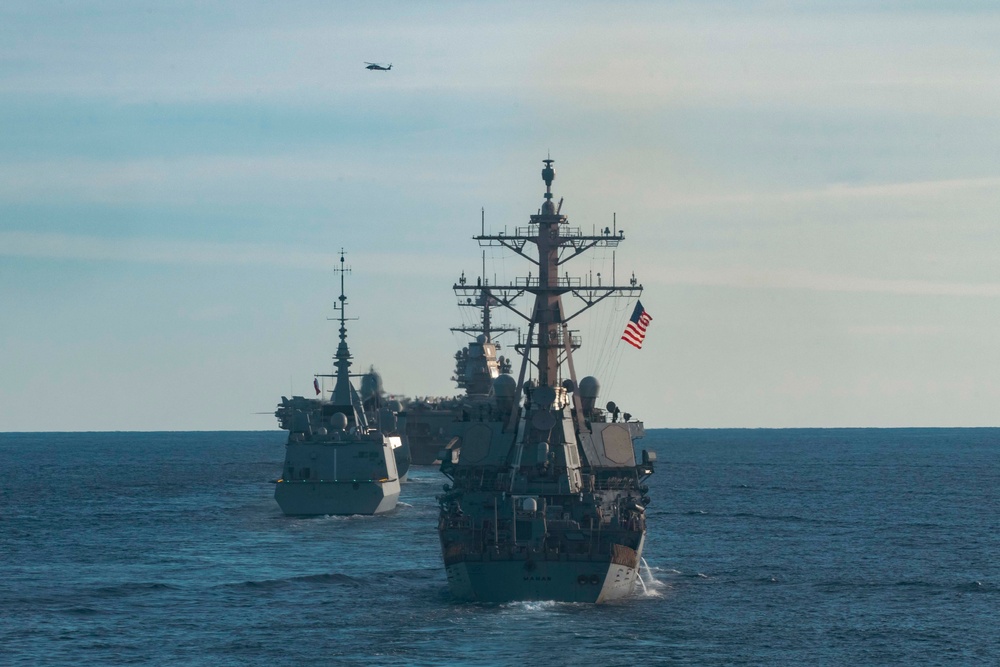 Neptune Strike 25-3 Ships Sail in Formation