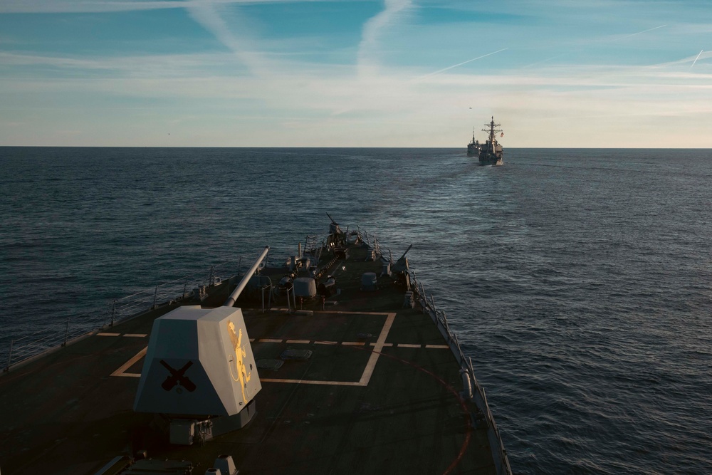 Neptune Strike 25-3 Ships Sail in Formation