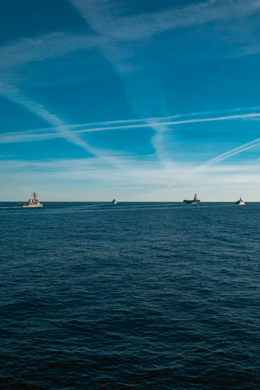 Neptune Strike 25-3 Ships Sail in Formation