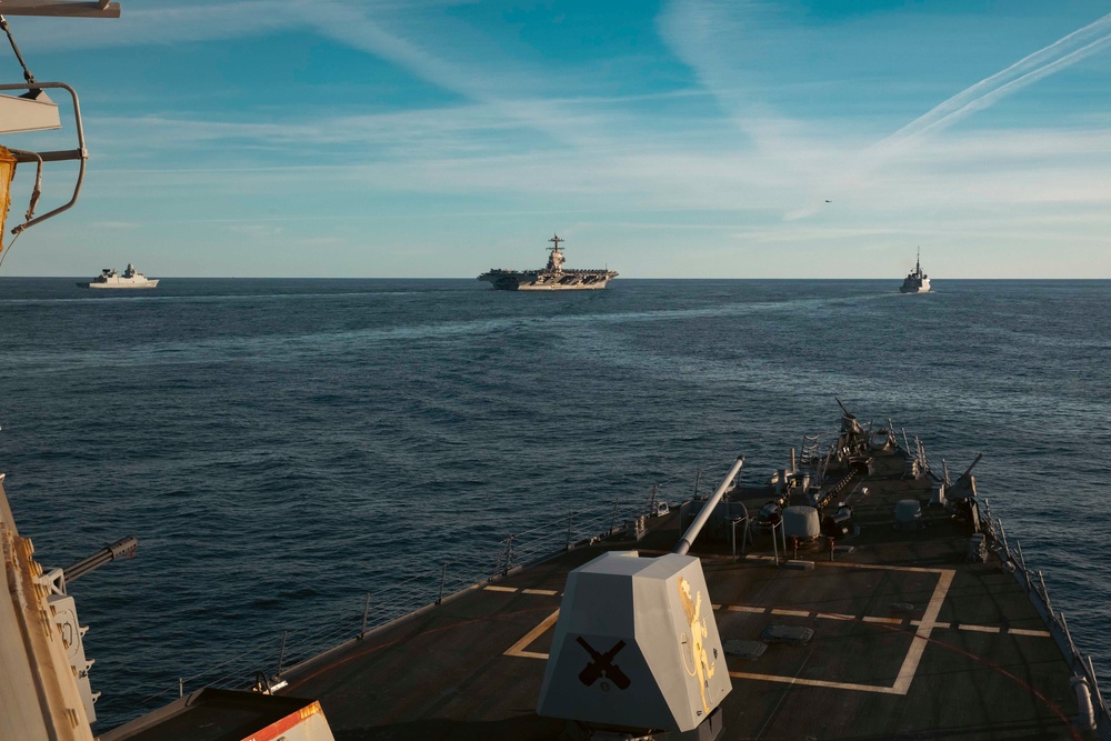 Neptune Strike 25-3 Ships Sail in Formation