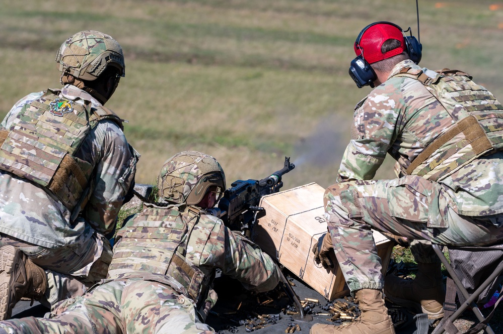 Defending the base: security forces Airmen participate in heavy weapons training