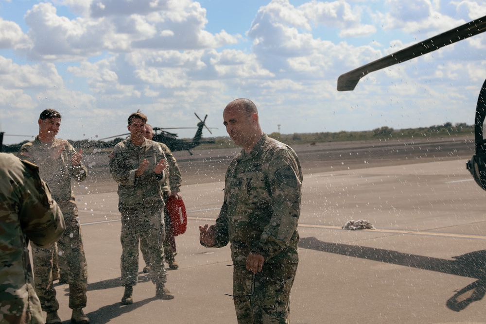 1st Air Cav celebrate Final Wash Ceremony for Army Pilot