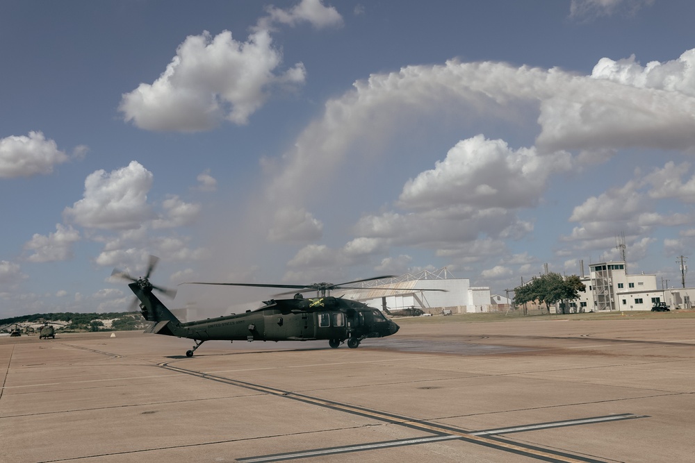 1st Air Cav celebrate Final Wash Ceremony for Army Pilot