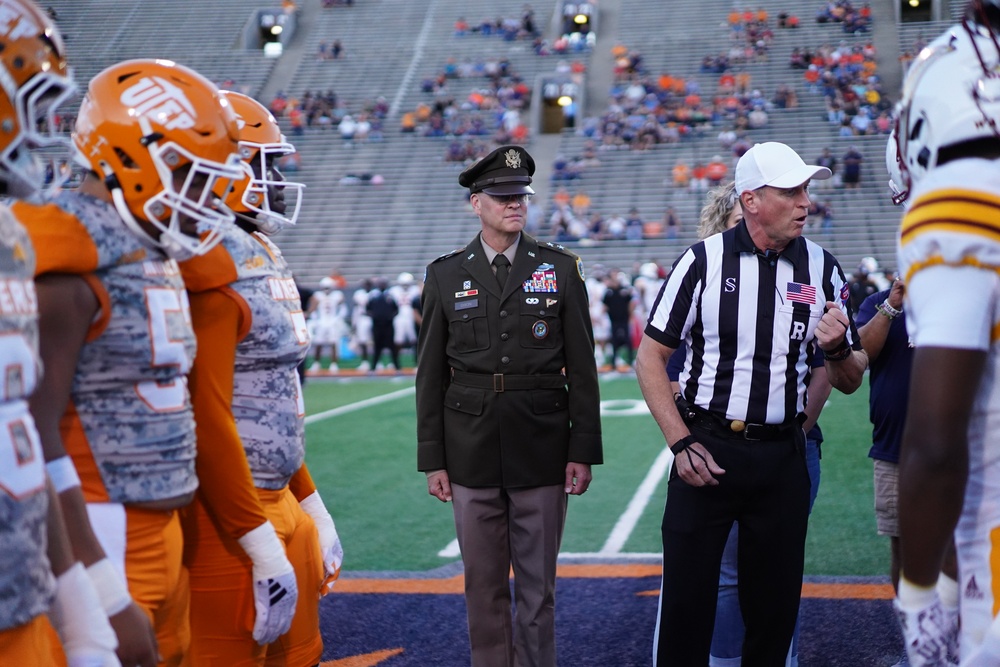 &quot;Heroes Night&quot; Coin Toss at the UTEP vs Louisiana-Monroe Football Game