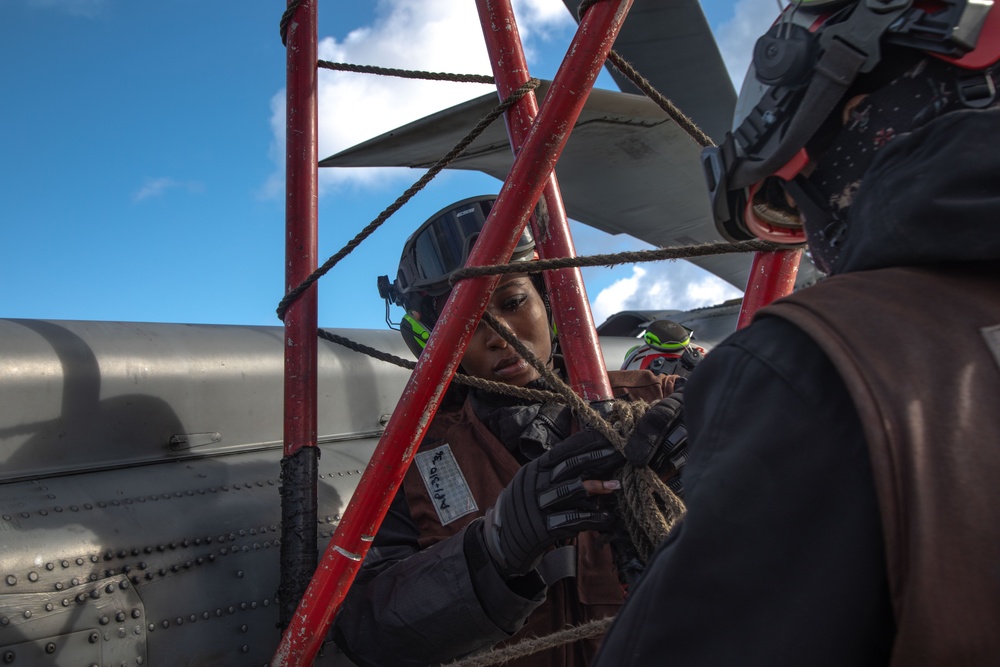 USS Gerald R. Ford (CVN 78) Sailor Prepares for Flight Operations