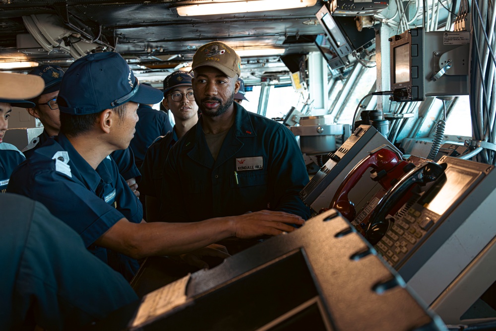 George Washington Host tour for Japan Coast Guard Sailors