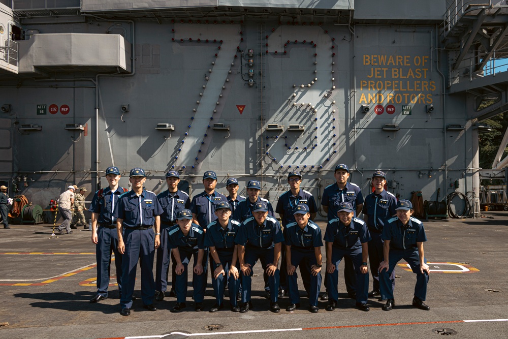 George Washington Host tour for Japan Coast Guard Sailors