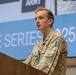 Lieutenant General Sir C.S. Collins, speaks to USAWC students during the Kermit Roosevelt Lecture Series 2025