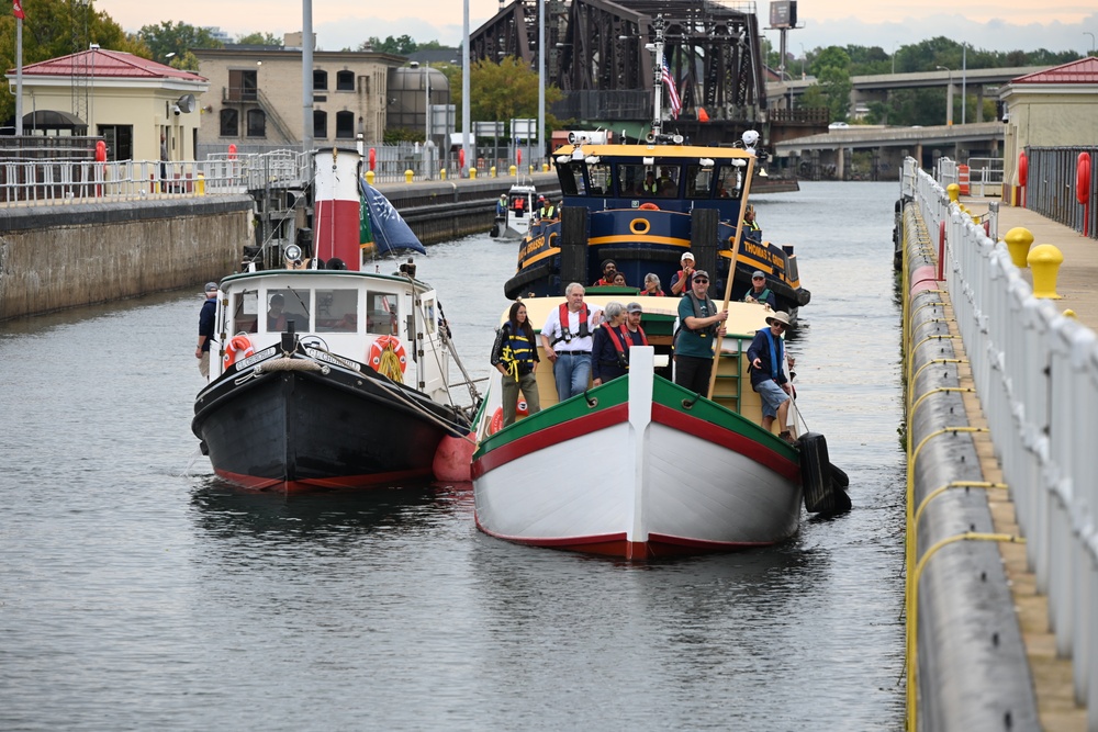 Seneca Chief Navigates Black Rock Lock for Erie Canal Bicentennial