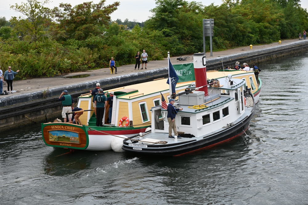 Seneca Chief Navigates Black Rock Lock for Erie Canal Bicentennial