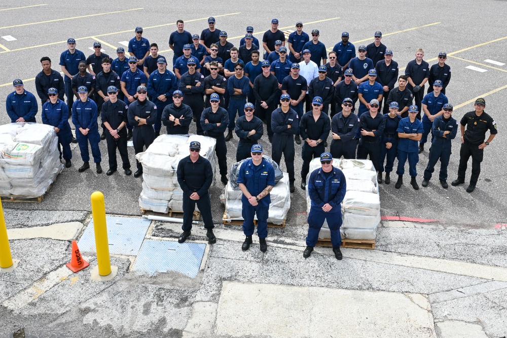 Coast Guard offloads nearly $65M in illicit narcotics interdicted in the Western Caribbean Sea
