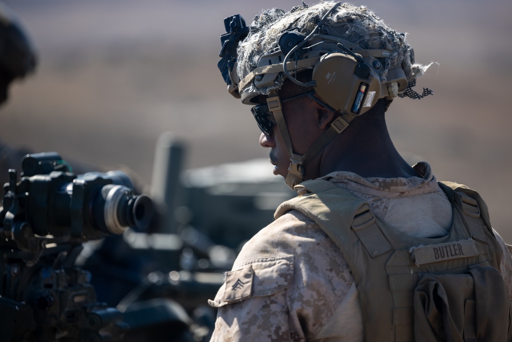 1st Bn., 11th Marines conduct direct fire artillery range