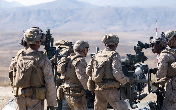 1st Bn., 11th Marines conduct direct fire artillery range