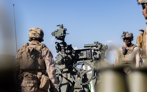 1st Bn., 11th Marines conduct direct fire artillery range