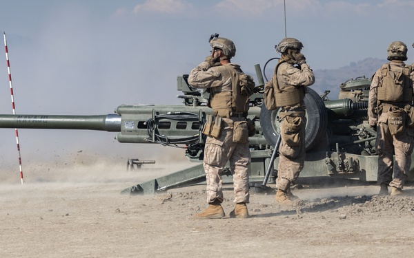 1st Bn., 11th Marines conduct direct fire artillery range