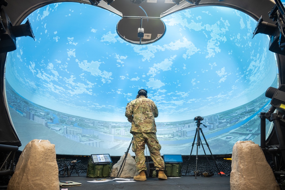U.S. Soldiers utilize simulation rooms for Joint Fires Observation