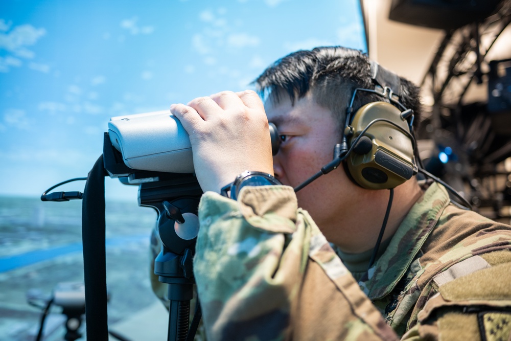 U.S. Soldiers utilize simulation rooms for Joint Fires Observation