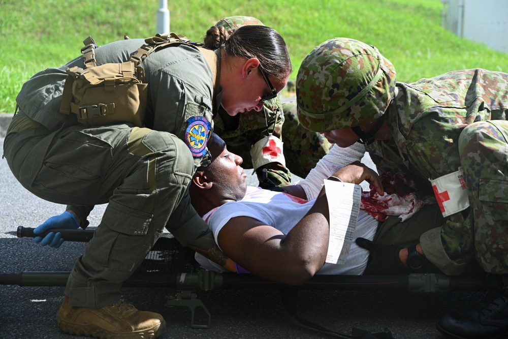 Resolute Dragon 25 | 3rd Medical Battalion, Japan Ground Self-Defense Force, Conduct Bilateral Mass Casualty Training at Camp Naha