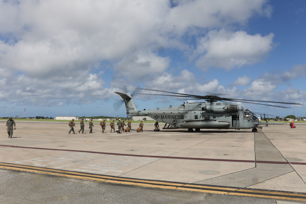 1st MAW Marines load forward arming, refueling point equipment